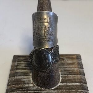 Ohio American State Heritage Handcrafted Spoon Ring Set. Detailed Engraving.10